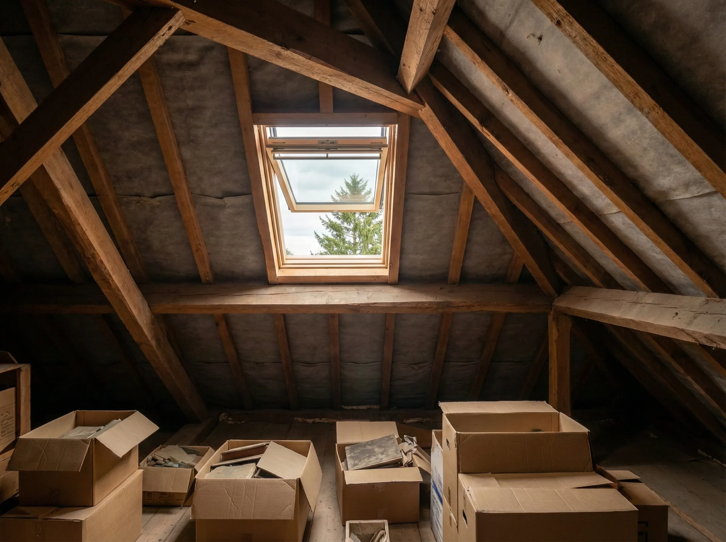 Combles lumineux après pose d'un velux à Pessac
